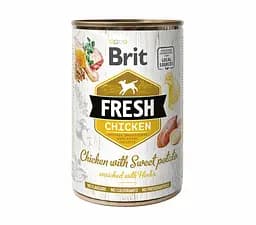 Вологий корм Brit Fresh Chicken with Sweet Potato 0.4 кг для собак (курка)