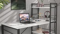 Письмовий стіл Ferrum-decor Серії Конект з етажеркою 75x120x60 чорний ДСП Біле 16мм (FRD-104219) - мініатюра 6