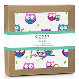 Пелюшка багаторазова Cosas непромокаюча Owls 70х120 см, фіолетова