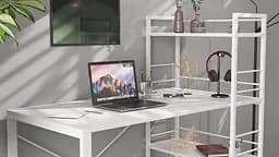 Письмовий стіл Ferrum-decor Серії Конект з етажеркою 75x120x60 білий ДСП Біле 16мм (FRD-104225) - мініатюра 7