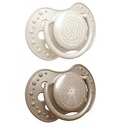 Пустышка силиконовая Lovi Harmony Girl, динамическая, 6-18 мес, 2 шт., бежевый (22/907girl)