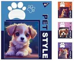 Тетради ученические 12 листов линия. YES Pet style, 25 шт. в упаковке