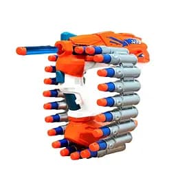 Пістолет AK 9278 A-01 з механічним принципом роботи, м'якими патронами, 30 патронів, оранжевий колір