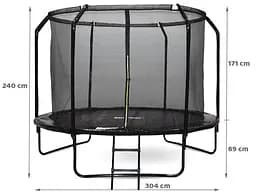 Батут садовий SkyFlyer Black 10 футів зі сходами 304 см (TR0034) - мініатюра 3