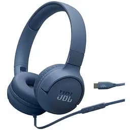 Наушники JBL Tune 520C синий USB-C микрофон однокнопочный пульт управления технология Pure Bass