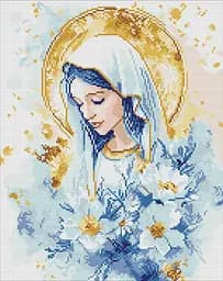 Набір з алмазною мозаїкою на підрамнику Небесна Марія Ideyka AMO8209, 40x50 см