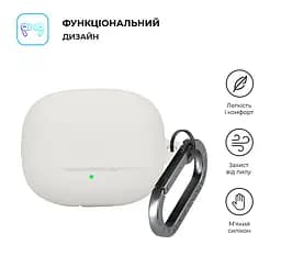 Силіконовий чохол для навушників Xiaomi Buds 5 Pro, Hang Case, білий, ультратонкий захисний кейс товщиною 2 мм, захист від подряпин, пилу та ударів, компактний, з карабіном для кріплення, ArmorStandart (ARM84518) - мініатюра 2