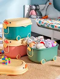 Багатофункціональний ящик для зберігання іграшок Poppet Каченя Блу на колесах середній (PP-001B-M) - мініатюра 8