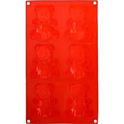 Силіконова форма-планшет для випічки Ekodeo Ведмедик червона (P89902)