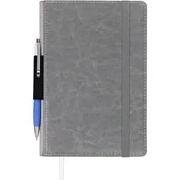 Блокнот деловой Buromax Logo2U Code А5 96 л. в линейку обложка искусственная кожа серый (BM.295215-09)