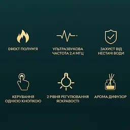 Портативний зволожувач повітря Kinscoter DQ-701C ефект полум'я, Black з аромадиффузором - мініатюра 8