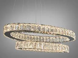 Світильник підвісний LED Diasha 7210/650+500HR, 50W, хром, сучасний стиль, регульована висота, пульт ДК - мініатюра 2
