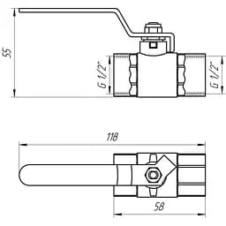 Кран кульовий прямий Q Professional 1/2″ ВВ КР PN40 QP151 - мініатюра 4