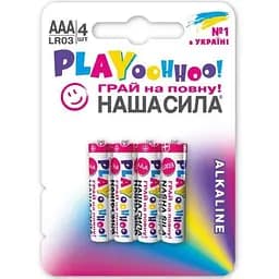 Батарейка НАША СИЛА PLAY AAA (LR03) 4 на блистере 3113 (6922363163113)