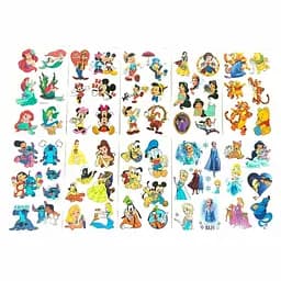 Набір дитячих тимчасових тату Мультики cartoons-tatoo-set-10, 12х7 см 10 тату