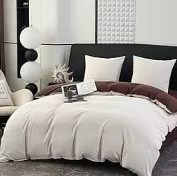 Постільна білизна L&M Home Textiles двоспальна постіль з вареної бавовни не вимагає прасування 100% бавовна 180х220см Каппучіно - мініатюра 2