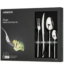 Набор столовых приборов из 24 предметов на 6 персон Ardesto Black Mars Monza (AR0724MS)