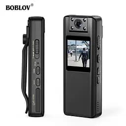 Нагрудна боді-камера Boblov A22 з дисплеєм 1.3 дюйма нічний запис датчик руху акумулятор 2200 мАгод