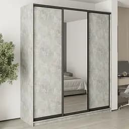 Шафа-купе тридверна MebelStar Комбо BG 2ДСП/Дзеркало 210x60x240 см Бетон (MBS-9681)