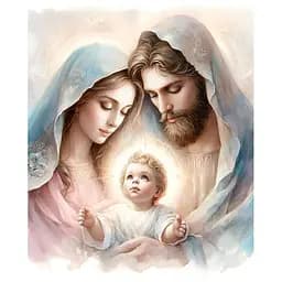 Алмазна мозаїка Чарівний діамант Свята Сім'я 30x40 см ікона зі стразами на підрамнику повна викладка (2427358942) 
