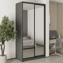 Шафа-купе дводверна MebelStar Стандарт BG 2 Дзеркала 120x45x240 см Антрацит (MBS-10284)