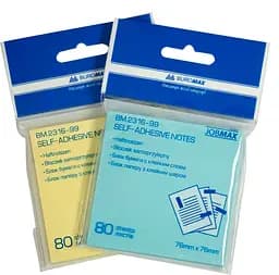 Блок для нотаток Jobmax, 76x76 мм, 80 аркушів, 4 шт. в упаковці (В асортименті)