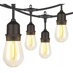 Гірлянда садова світлодіодна OldBro Red Garden 10 м LED лампочки 10x E27 IP44 теплий білий 2700K для саду, балкона