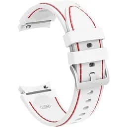 Ремінець для Samsung Galaxy Watch 6 - біло-червоний ширина кріплення 20мм силікон розмір L Watchbands RLine (WB00S4GALAXYRLINE36)
