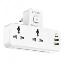 Сетевой удлинитель фильтр на 2 розетки с защитными шторками 2 USB 3A + Type C