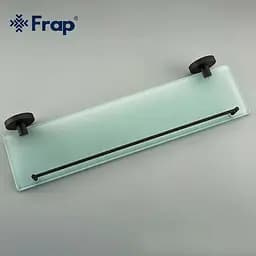 Полиця Frap скло 50 см F30207 1/10, чорний/нержавіюча сталь - мініатюра 4