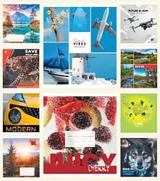 Зошити учнівські 96 аркушів клітинка Люкс 96КL1, 10 шт. в упаковці