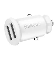 Автомобильное зарядное устройство Baseus Grain Car Charger 3.1A dual-USB White (CCALL-ML02)