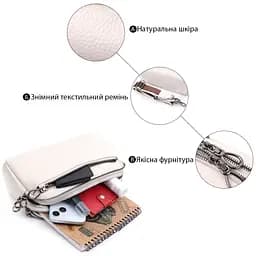 Жіноча прямокутна сумка з кишенями з натуральної шкіри Vintage 22598 біла - мініатюра 4