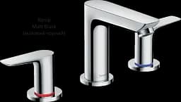 Змішувач Hansgrohe Talis E для умивальника на 3 отвори Matt Black 71733670 Чорний матовий - мініатюра 2
