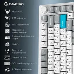 Клавіатура GamePro Asgard Yord White (MK266WH) [152948] - мініатюра 7