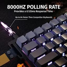 Ігрова магнітна клавіатура ATTACK SHARK X68 HE,RGB,Rapid Trigger, Чорний з лініями - мініатюра 7