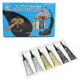 Набір фарб для скла та кераміки Bambi DSCN0672, 12 мл 6 шт