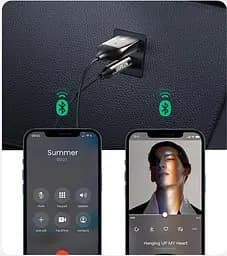 Bluetooth-адаптер UGREEN CM309 Bluetooth 5.0 автомобільний приймач AUX з мікрофоном Space Gray (70601) - мініатюра 7