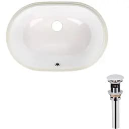 Умивальник Qtap Stork врізний овальний 560x395x195 мм White + донний клапан PU02O, Білий