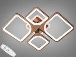 Люстра стельова LED Diasha 8060/2+2CF, 100W, 3200K-6500K, коричневий метал, сучасний стиль для дому