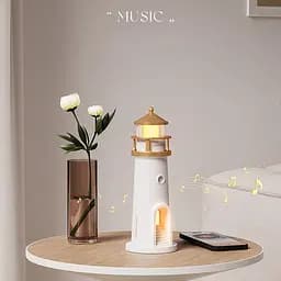 Проектор-нічник A08 Lighthouse 2in1 + Bluetooth колонка White - мініатюра 5