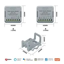 Реле Zigbee Moes ZM-104B-M Tuya Smart Switch 2ch 10 А двоканальне - мініатюра 3