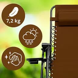 Розкладне крісло шезлонг Leobro Zero Gravity Brown (LB-ZGC-F1-BRN) - мініатюра 3