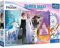 Набор Пазлы + раскраска - (24 элм.SUPER МАХИ) - "Ледяная страна"