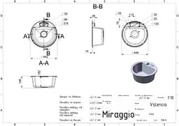 Кухонна мийка Miraggio VALENCIA sand (0000054) Граніт, Врізна, Пісочний - мініатюра 2