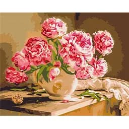 Картина за номерами Brushme Піони в затишному інтер'єрі BS52704 40x50 см