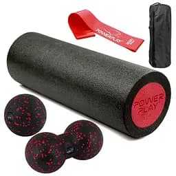 Набір для масажу та йоги PowerPlay PP_4094 EPP (Ролик 30*15 + 2-ва мячі) Red + гумка 11 кг (PP_4094_Red)