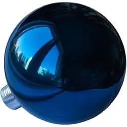 Большая елковая игрушка шар Linhai 20 см синий глянец (034031)