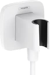 Шланговое подсоединение Hansgrohe FixFit Porter Q с держателем Matt White 26887700, Белый матовый