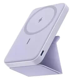 Магнитный павербанк Anker 622 MagGo 5000 mAh 12 W с беспроводной зарядкой и подставкой фиолетовый